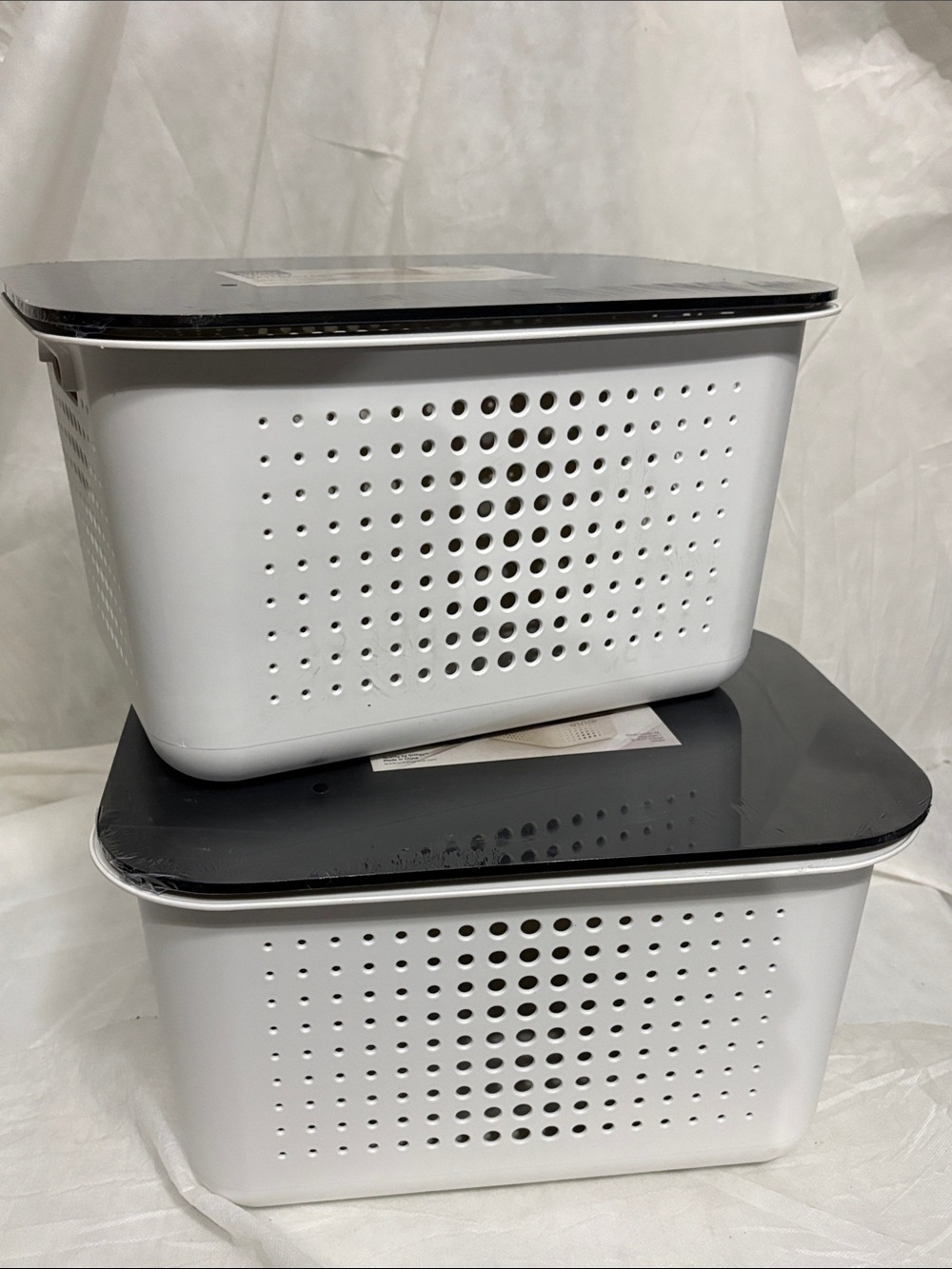 Storage Basket with Bamboo Lid bundle of 2